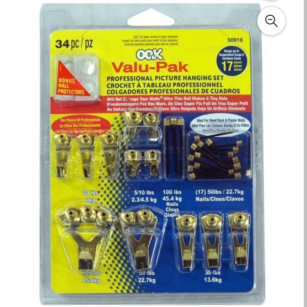 OOK 50918 Valu-Pak Assorted Professional Picture Hanging Kit